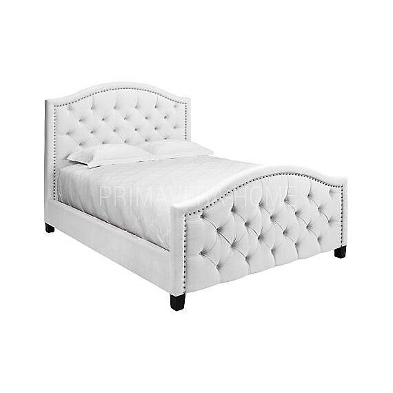 Queen Upholstered bed glamour grey, white, different sizes
