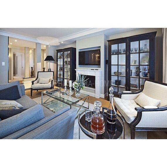 Coffee table stainless steel glass silver CRISS CROSS XXL