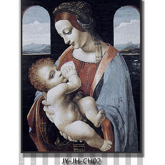 Glass mosaic religious painting of christian religious