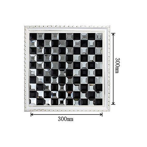 Black and White Hermione Black and White Glass Diamond Mosaic Chessboard