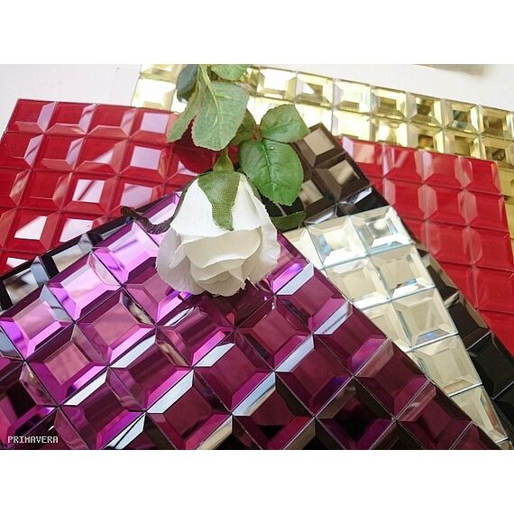 Black and White Hermione Black and White Glass Diamond Mosaic Chessboard