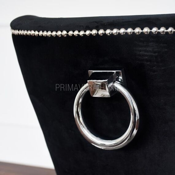 Quilted chair TIFFANTS glamour, golden knocker Black 97x46x54