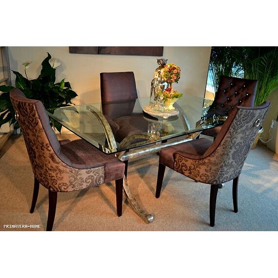 Quilted chair TIFFANTS glamour, golden knocker Black 97x46x54