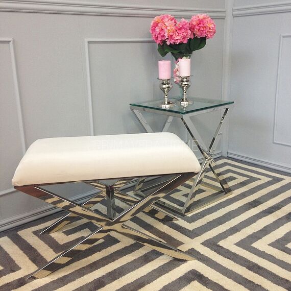 Pufa srebrna stal nierdzewna CRISS CROSS