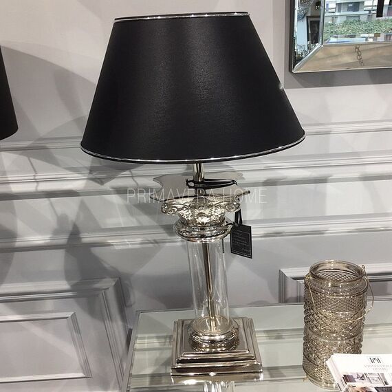 Black lampshade with silver trimming 35 cm