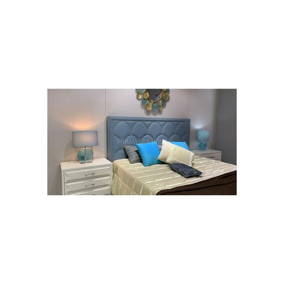 Upholstered bed quilted glamour New York grey, white SCALA