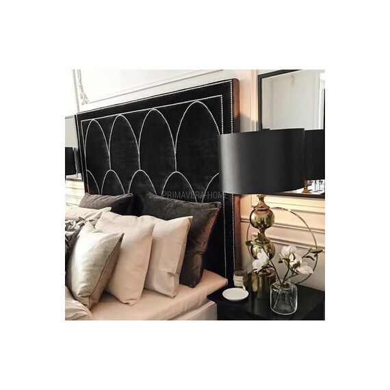 Upholstered bed quilted glamour New York grey, white SCALA