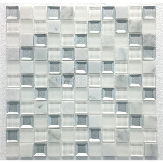 Mozaika Kamienno Szklana MAR 02 Diament biała