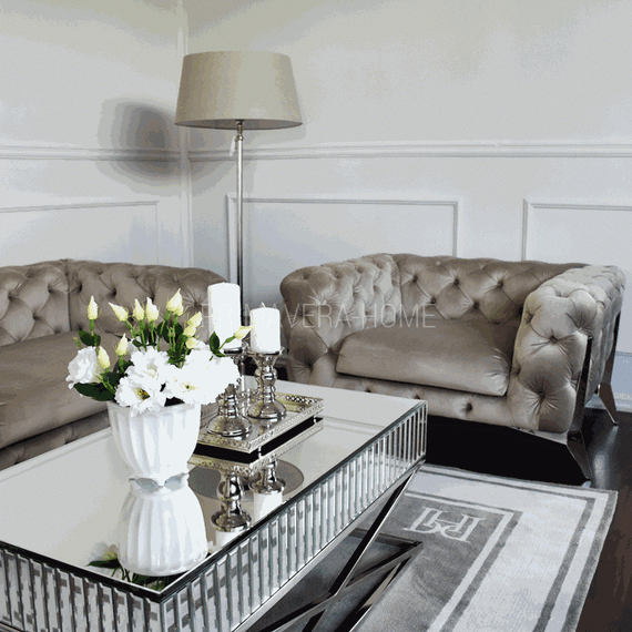 Luksusowy fotel pikowany do salonu nowoczesny glamour złoty DIVA