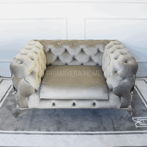 Luksusowy fotel pikowany do salonu nowoczesny glamour złoty DIVA