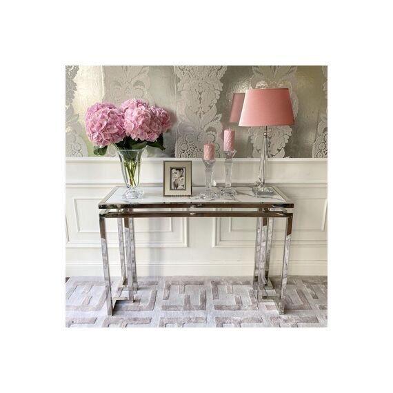 Glamour console marble stainless steel OSKAR SILVER