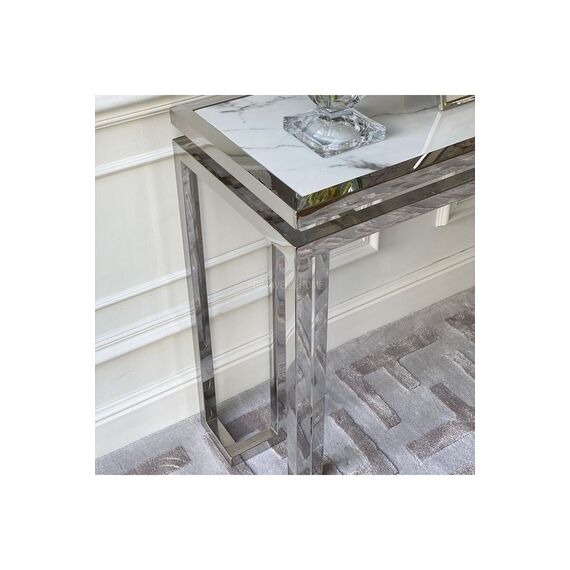Glamour console marble stainless steel OSKAR SILVER