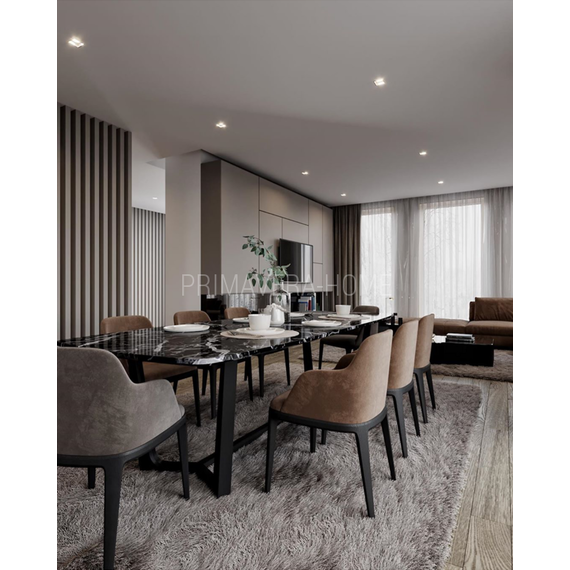 Upholstered modern wooden chair NAPOLI with armrest