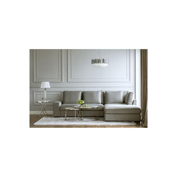 Glamor side table, white marble bedside table ALICE SILVER