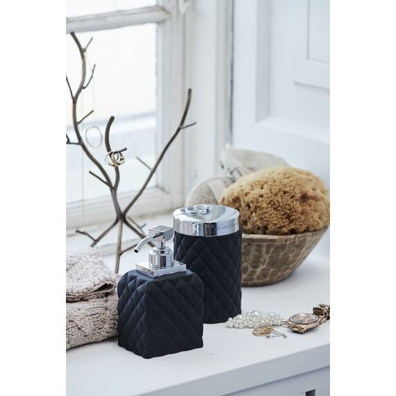 Cotton swab container black Portia jar black Lene Bjerre