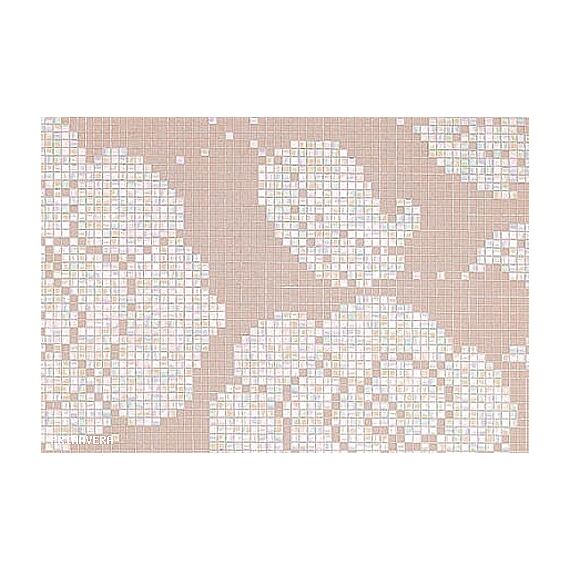 Glass mosaic flowers Winter Flowers Rosa Pesca white, pink