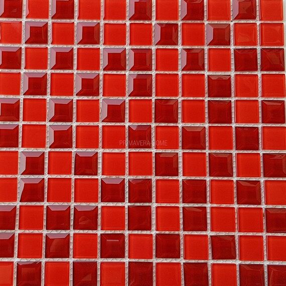 Mozaika Szklana Diamentowa Czerwona Kristina