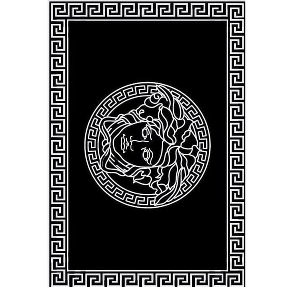 A modern black and white rug MEDUZA