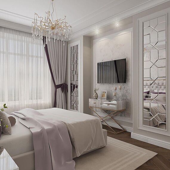 Mirror console CHICAGO GOLD on metal legs New York glamor modern 100x40x80 gold