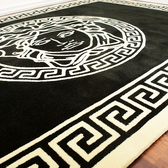 A modern black and white rug MEDUZA