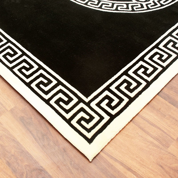 A modern black and white rug MEDUZA