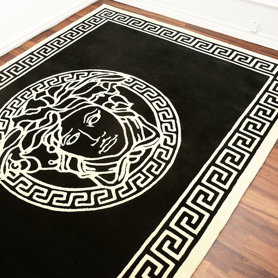 A modern black and white rug MEDUZA