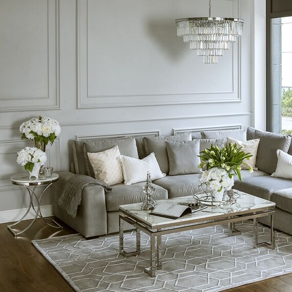 Glamorous, modern, modular, corner sofa for the living room, Italian style FIGARO