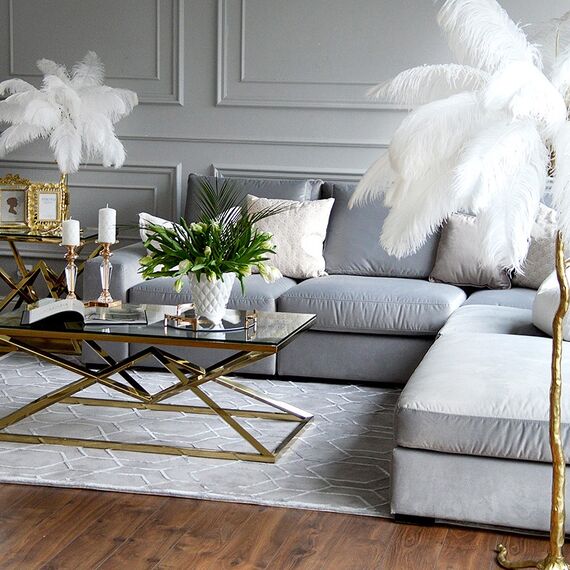 Glamorous, modern, modular, corner sofa for the living room, Italian style FIGARO