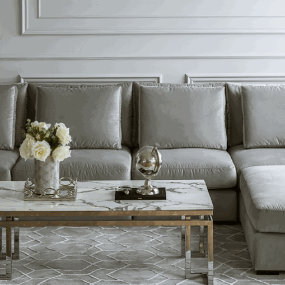 Glamorous, modern, modular, corner sofa for the living room, Italian style FIGARO