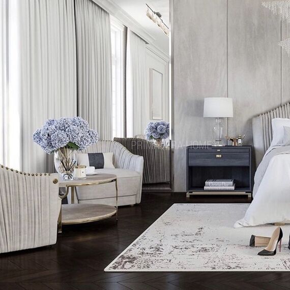 Fotel glamour tapicerowany, plisowany, luksusowy, designerski, nowoczesny w stylu glamour CHIC