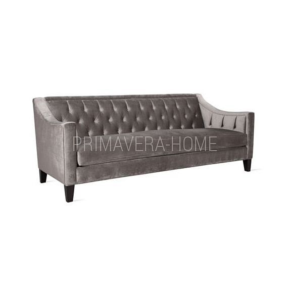 Glamour-style sofa with bedroom function NEW YORK grey meringue