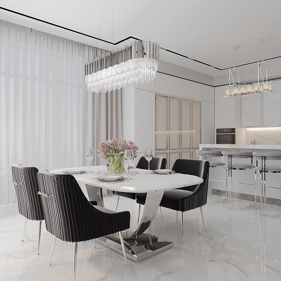 Krzesło glamour luksusowe, tapicerowane z kołatką, do jadalni, salonu, nowoczesne, czarne, srebrne PALOMA