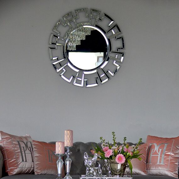 New York style decorative mirror glamour silver ELISE