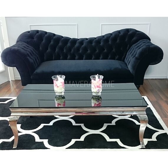 Luksusowa pikowana sofa 3 osobowa aksamitna kanapa z funkcją spania ROMA