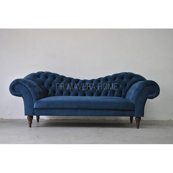 Luksusowa pikowana sofa 3 osobowa aksamitna kanapa z funkcją spania ROMA