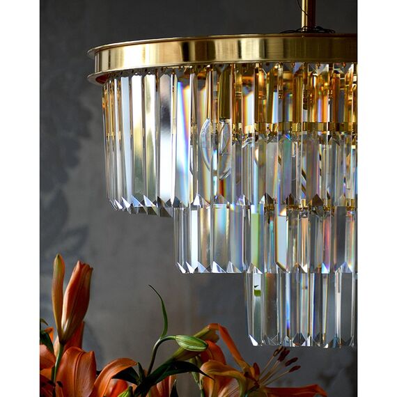 Modern glamorous crystal ceiling chandelier, gold GLAMOR