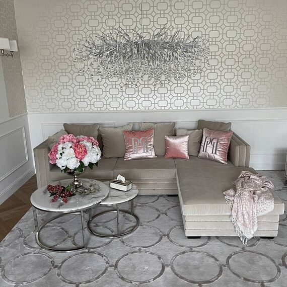 Glamor chandelier RAIN L 110 cm, designer, exclusive in a modern style, silver