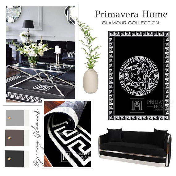 A modern black and white rug MEDUZA