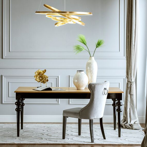 Wooden glamour table for dining room Milano