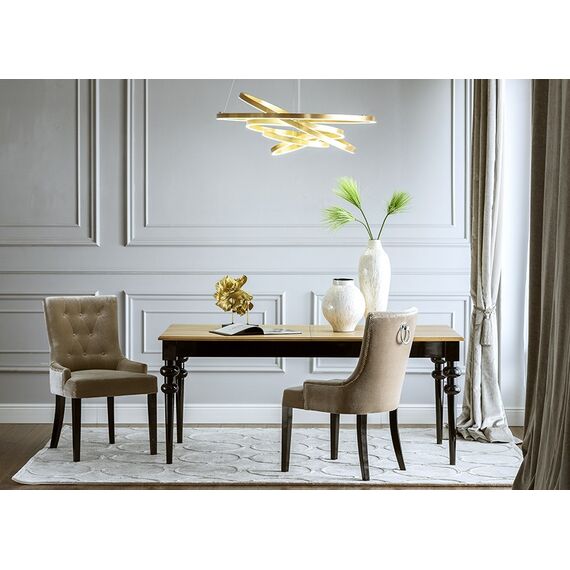 Wooden glamour table for dining room Milano
