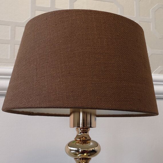 Abażur glamour brązowy z tkaniny pleciony