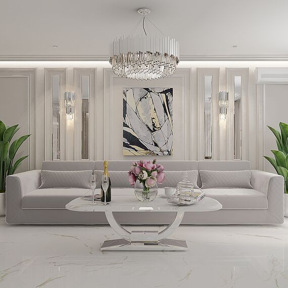 Crystal chandelier Glamour EMPIRE SILVER L 80cm