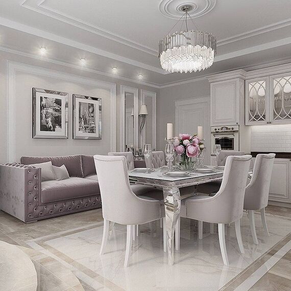 Crystal chandelier Glamour EMPIRE SILVER L 80cm