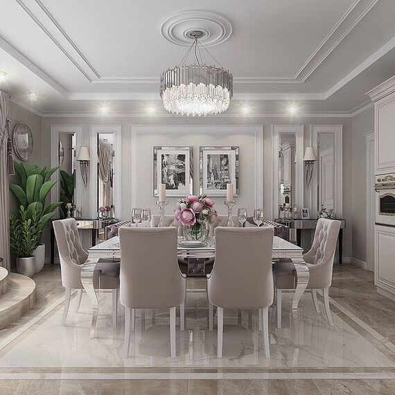 Crystal chandelier Glamour EMPIRE SILVER L 80cm