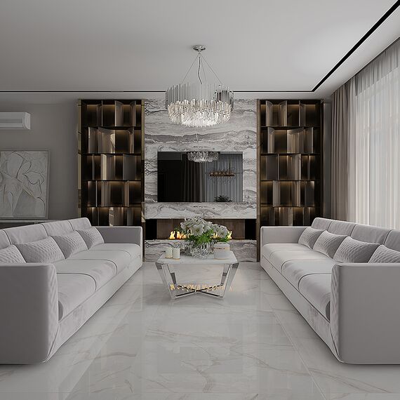 Crystal chandelier Glamour EMPIRE SILVER L 80cm