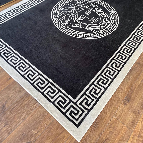 A modern black and white rug MEDUZA