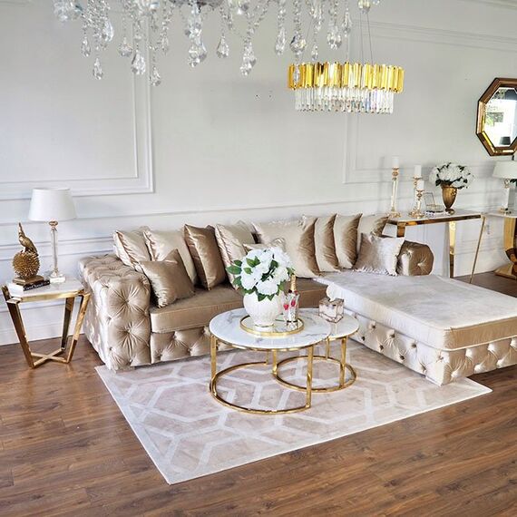 Milano Quilted modern glamour stylish corner chesterfield