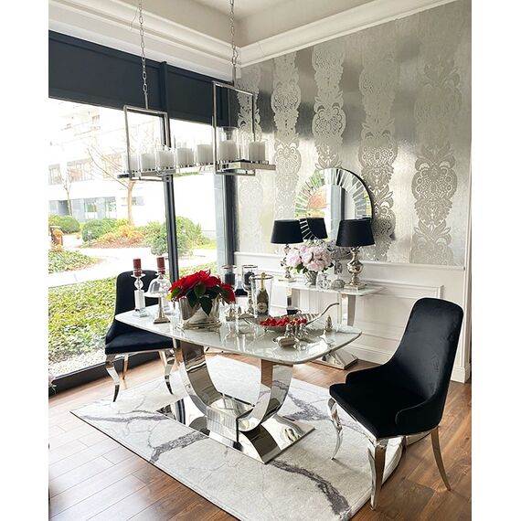 Elegant rug STATUARIO IVORY CARRARA gray by Maciej Zień