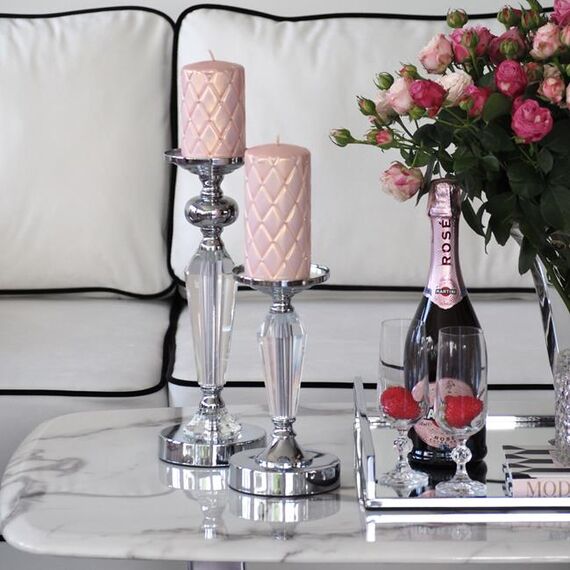 BIANKA glamor sofa with cushions, white and black