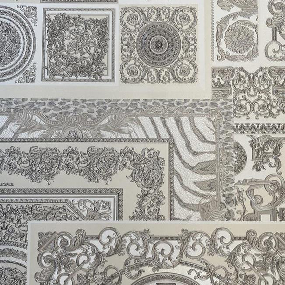 Versace wallpaper geometric 10.05 x 0.70m ecru squares